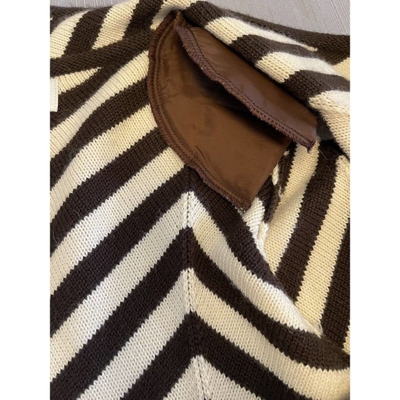 Alfred Dunner Chevron Open Cardigan Beige And Brown Size Small - Picture 4 of 8